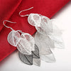 Hanging Light Leaf Earrings Leaf Modeling Silver Earrings