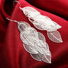 Hanging Light Leaf Earrings Leaf Modeling Silver Earrings