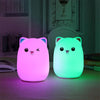 YWXLight Change Color Cat LED Rechargeable USB Lamp Silicone Soft Nightlight