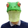 Halloween Cosplay Whimsy Prop Frog Latex Head Mask
