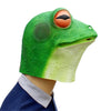 Halloween Cosplay Whimsy Prop Frog Latex Head Mask