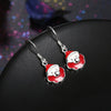 Another Silver Christmas Theme - Red Santa'S Drop Earrings