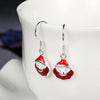 Another Silver Christmas Theme - Red Santa'S Drop Earrings