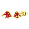 Christmas Oil Dripping Christmas Cap Earring Plated with Gold