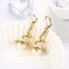 Gold-Plated Spherical Pearl Earring