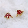 Christmas Oil Dripping Christmas Cap Earring Plated with Gold