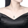 Crystal Pendant Necklace with Sterling Silver Lock Blue/platinum Plated