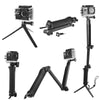 3 Way Grip Waterproof Monopod Selfie Stick for Go Pro Hero / SJ4000 / Xiaomi Yi 4K Camera Tripod Go Pro Accessories