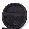 Black Bluetooth Handsfree Headset Case - Clamshell Style with Zipper Enclosure Inner Pocket