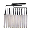 LOCKMALL Stainless Steel Hook Lock Pick Set - Silver + Black (15PCS)