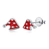 Christmas Oil Dripping Christmas Hat Earring Plated with Platinum