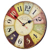 Colorful Retro Roman Numerals Style Silent Non -Ticking Quartz Wooden Wall Clock