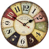 Colorful Retro Roman Numerals Style Silent Non -Ticking Quartz Wooden Wall Clock