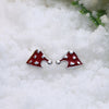 Christmas Oil Dripping Christmas Hat Earring Plated with Platinum