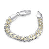 Colored Side Shrimp Clasp Bracelet - Men'S Geometric Silver Chain Bracelet