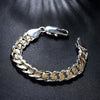 Colored Side Shrimp Clasp Bracelet - Men'S Geometric Silver Chain Bracelet