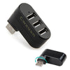 Cwxuan 180 Degree Rotation 3-port USB 2.0 Hub 480Mbps