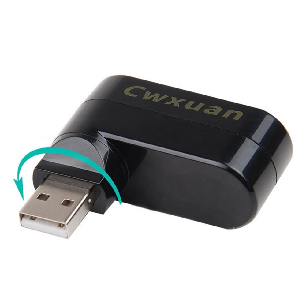 Cwxuan 180 Degree Rotation 3-port USB 2.0 Hub 480Mbps