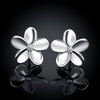 Fashionable Platinum Europe and America Popular Simple Flower Ear Studs