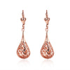 Rose Gold Drop Czech Diamond Earrings
