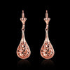 Rose Gold Drop Czech Diamond Earrings