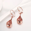 Rose Gold Drop Czech Diamond Earrings