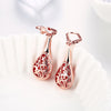 Rose Gold Drop Czech Diamond Earrings