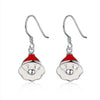 Another Silver Christmas Theme - White Santa'S Drop Earrings