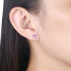 Square Earrings S925 Sterling Silver Earrings Purple/Platinum