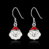 Another Silver Christmas Theme - White Santa'S Drop Earrings