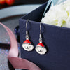 Another Silver Christmas Theme - White Santa'S Drop Earrings