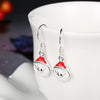 Another Silver Christmas Theme - White Santa'S Drop Earrings