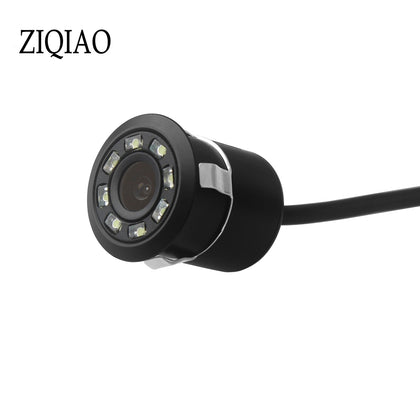 ZIQIAO 8 LED Car 170-degree Night Vision Rear View Backup Camera - BLACK