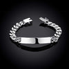 Men'S Geometric Silver Cable Chain Bracelet