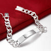 Men'S Geometric Silver Cable Chain Bracelet