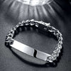 Men'S Geometric Silver Cable Chain Bracelet
