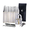 LOCKMALL Transparent Skill Training Padlock Stainless Steel Lock Picks Set