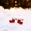 Christmas Drip Christmas Socks Earrings Rose Gold Plating