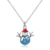 Another Silver Christmas Theme - Blue Snowman Necklace