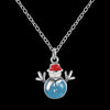 Another Silver Christmas Theme - Blue Snowman Necklace