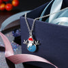 Another Silver Christmas Theme - Blue Snowman Necklace