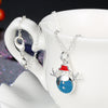 Another Silver Christmas Theme - Blue Snowman Necklace