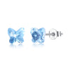 Butterfly Stud Earring S925 Pure Silver Earring Pale Blue/Platinum Plated