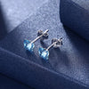 Butterfly Stud Earring S925 Pure Silver Earring Pale Blue/Platinum Plated