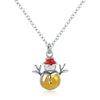 Another Silver Christmas Theme - Yellow Snowman Necklace