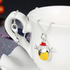 Another Silver Christmas Theme - Yellow Snowman Necklace