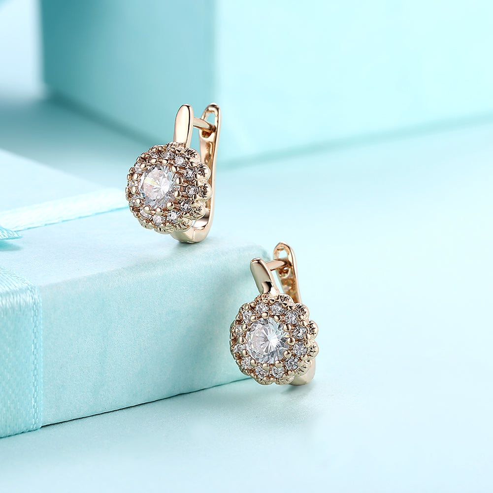 K Gold Zircon Earring Buckle Romantic Diamond Set Earring Clip
