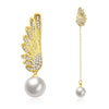 Christmas Pearl Earrings Dripping Oil White/Gold Plating