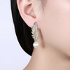 Christmas Pearl Earrings Dripping Oil White/Gold Plating