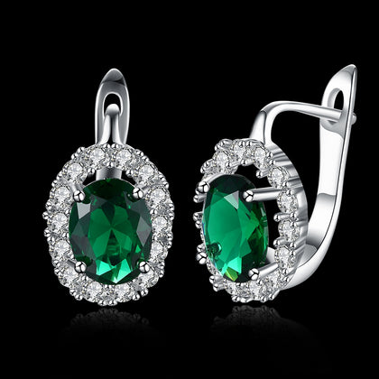 Zircon Earring Ring Green Diamond Romantic Wind Earring Clip